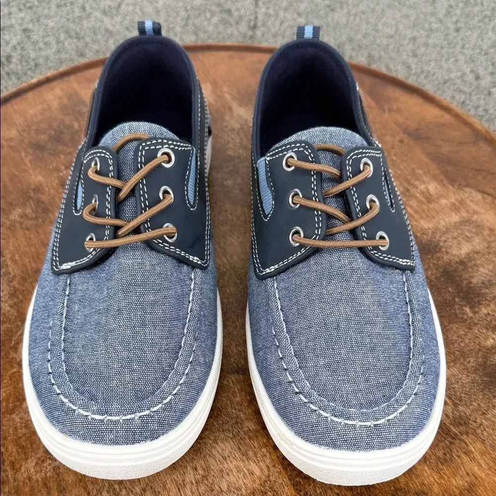 Children's Place Shoes Boys 4 Blue Canvas Boat Shoes Moccasin Loafers Dress